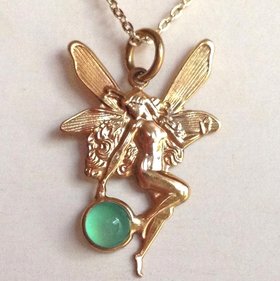Secret Fairy Princess of Wishes - Mood Necklace - 5 mm - Gold Plated Brass