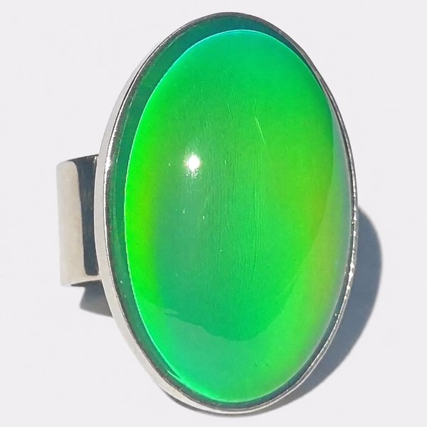Silver Mirror of Beauty - Mood Ring - 30x20 mm - Sterling Silver 925