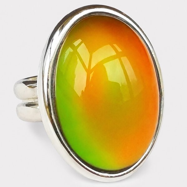 Silver Fountain of Youth - Mood Ring - 25x18 mm - Sterling Silver 925