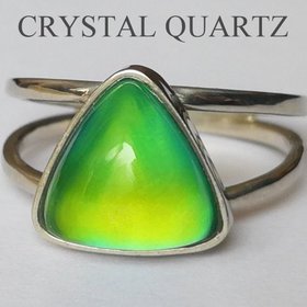 Princess of Mystery - Mood Ring - 9 mm - Sterling Silver 925 (pure or gold plated) - AAA Crystal Quartz