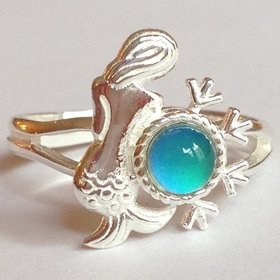 Princess of the Ocean - Mood Ring - Adjustable - 5 mm - Sterling Silver 925