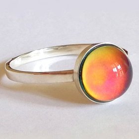 Lady of the Silver Light - Mood Ring - 8 mm - Sterling Silver 925