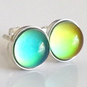 Fairies of the Silver Light - Mood Stud Earrings - 8 mm - Sterling Silver 925