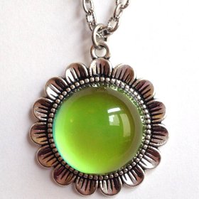 Secret Silver Sunrise of Beauty - Mood Necklace - 20 mm - Brass