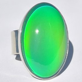 Silver Mirror of Beauty - Mood Ring - 30x20 mm - Sterling Silver 925
