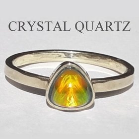 The Little Lord - Mood Ring - 6 mm - Sterling Silver 925 - AAA Crystal Quartz 