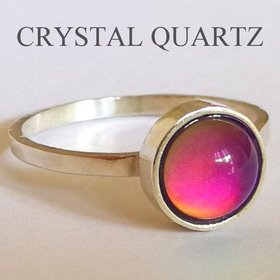 Duchess of the Silver Light - Mood Ring - 8 mm - Sterling Silver 925 - AAA Crystal Quartz