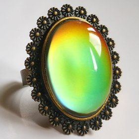 Queen of Zanzibar - Mood Ring - Adjustable - 25x18 mm - Brass