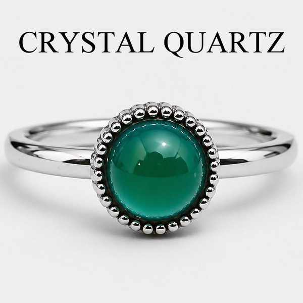 Crown of Beauty - Mood Ring - 6 mm - AAA Crystal Quartz - Stainless Steel - High Quality